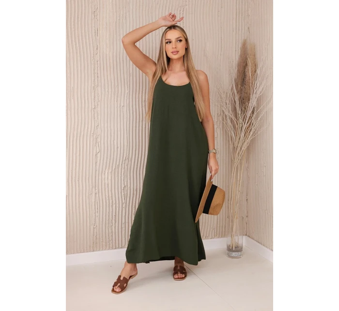 Dlouhé šaty bez ramínek khaki Dlouhé šaty bez ramínek khaki