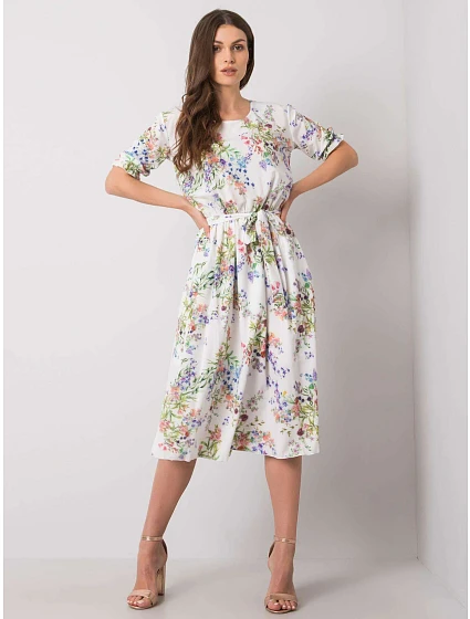 Šaty LK SK bílá zelená model 21116667 - FPrice Šaty LK SK bílá zelená model 21116667 - FPrice