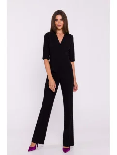 S377 Peplum overal - čierny