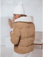Dámská zimní manšestrová bunda tmavě béžová Dstreet model 21978704 - FashionStreet