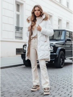 Dámska zimná bunda VIRELIA prešívaná s kapucňou biela FashionStreet TY4938