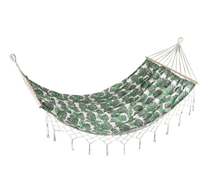 ZÁHRADNÁ HOJDACIA SIEŤ PRE 2 OSOBY 200X150CM S TYČOU A STRAPCOM MIAMI NATURA JUNGLE