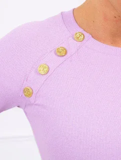 Šaty s ozdobnými knoflíky fialové