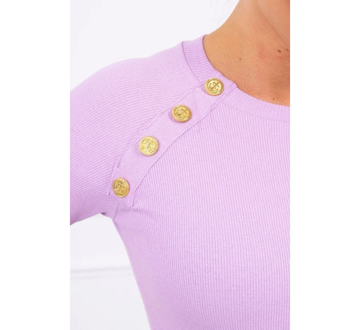 Šaty s ozdobnými knoflíky fialové