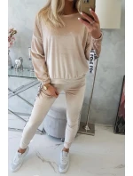 model 22014121 béžová velurová sada - K-Fashion