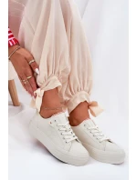 Dámské Tenisky Z Eko Kůže Big Star model 21690713 Světle Béžové - Big Star Shoes Dámské Tenisky Z Eko Kůže Big Star model 21690713 Světle Béžové - Big Star Shoes