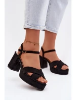 Dámské sandály na podpatku Černé Janelia Dámské sandály na podpatku Černé Janelia