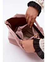 Růžová kabelka z imitace kůže Corisse