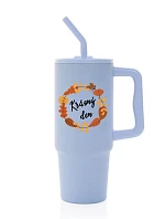 KRÁSNÝ DEN (PODZIM) - světle modrý cestovní termohrnek 900 ml