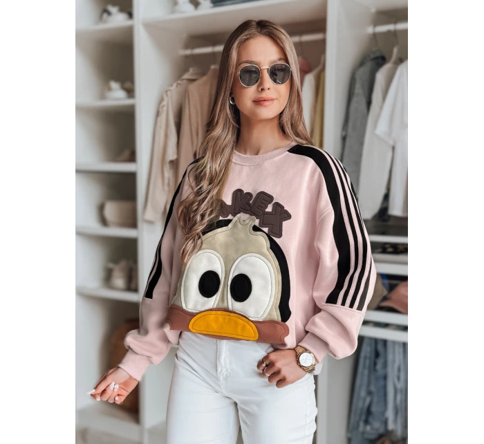 Dámská oversize mikina se růžová Dstreet model 21989204 - FashionStreet Dámská oversize mikina se růžová Dstreet model 21989204 - FashionStreet