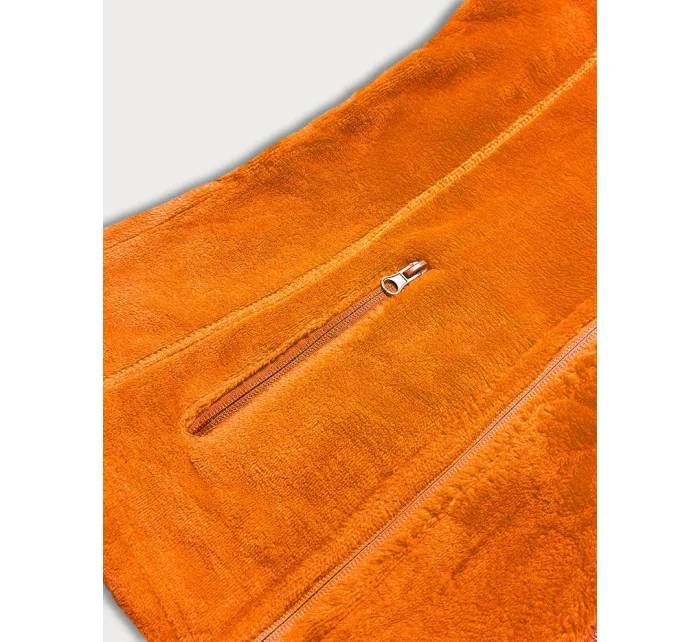 Dámská plyšová vesta v neonově oranžové barvě model 18366101 - J.STYLE Dámská plyšová vesta v neonově oranžové barvě model 18366101 - J.STYLE
