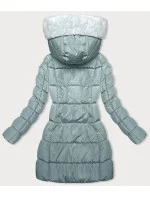 Zimná bunda v mätovej farbe s kapucňou (2M-231) Zimná bunda v mätovej farbe s kapucňou (2M-231)