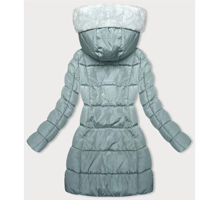Zimná bunda v mätovej farbe s kapucňou (2M-231) Zimná bunda v mätovej farbe s kapucňou (2M-231)