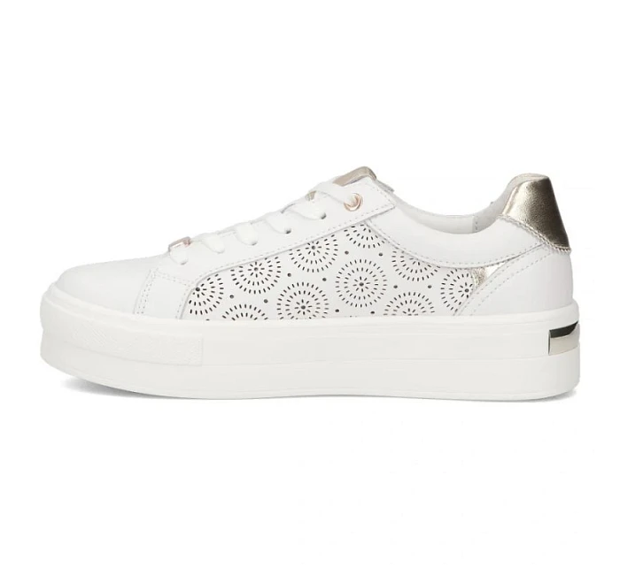 Biele kožené topánky na platforme Filippo DP7668/26 Biele kožené topánky na platforme Filippo DP7668/26