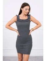 Španielske šaty s volánikmi grafitové Španielske šaty s volánikmi grafitové