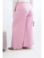 Dámské kalhoty Plus Size s širokými nohavicemi a model 21911610 jasně fialové - K-Fashion