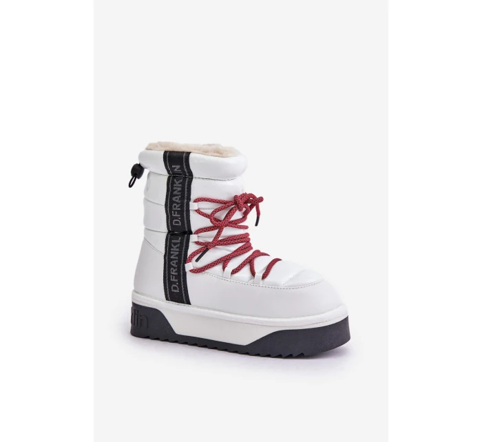 Śniegowce Damskie Na Grubej Podeszwie Wegańskie D.Franklin DFSH371007 Białe