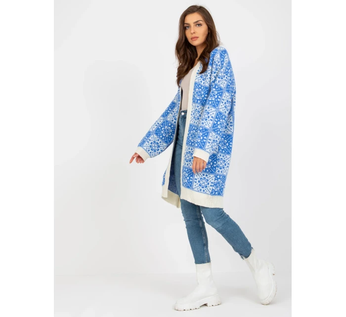 Dámský svetr LC SW model 17657807 bílý a modrý - FPrice