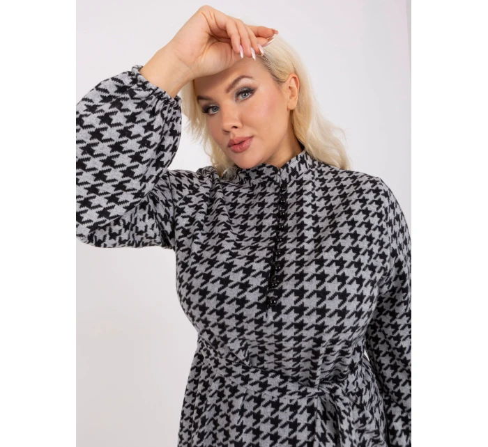 LK SK 509476 šaty.28P šedá čierna