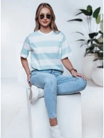 Dámske pruhované tričko ALMIN tyrkysová FashionStreet RY2562 Dámske pruhované tričko ALMIN tyrkysová FashionStreet RY2562