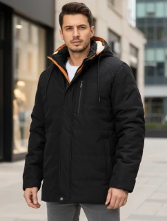 Pánska zimná bunda s kapucňou čierna FashionStreet TX4992