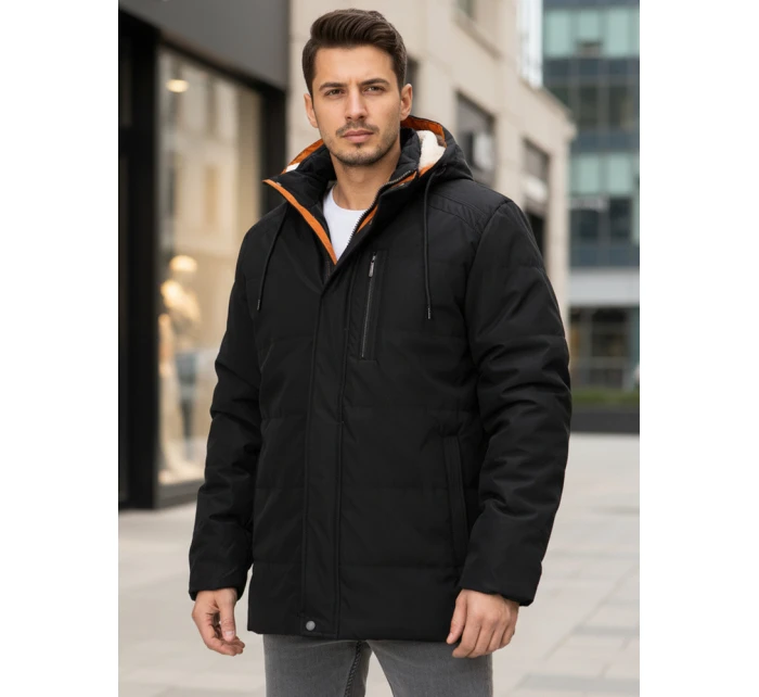 Pánská zimní bunda s kapucí černá Dstreet model 21982990 - FashionStreet