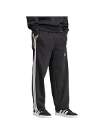 Pánske nohavice adidas Essentials Three Stripes Fleece Wide Leg Pants Black JM1770