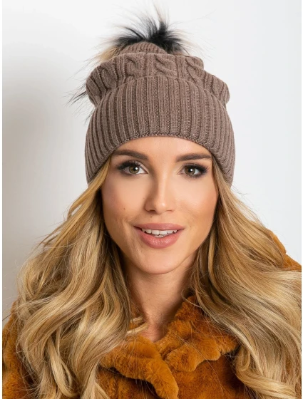 Czapka AT CZ model 19762870 jasny brązowy - FPrice