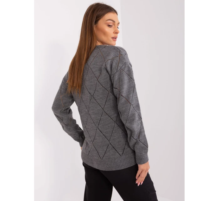 Sweter LC SW ciemny szary model 21817443 - FPrice Sweter LC SW ciemny szary model 21817443 - FPrice