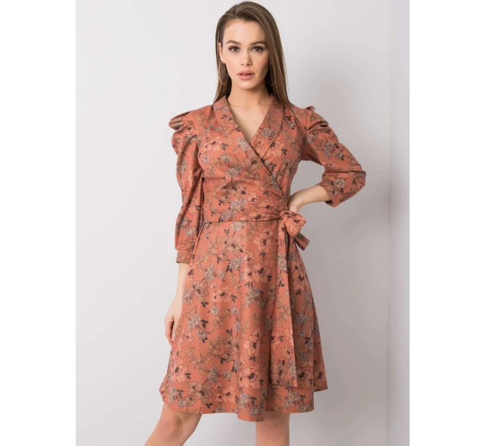 Sukienka LK SK model 20513990 ciemny pomarańczowy - FPrice Sukienka LK SK model 20513990 ciemny pomarańczowy - FPrice