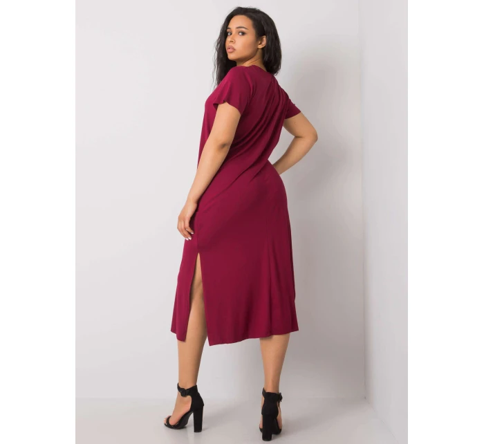 Sukienka RV SK model 21817430 bordowy - FPrice Sukienka RV SK model 21817430 bordowy - FPrice
