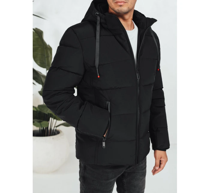 Pánská prošívaná zimní bunda s kapucí černá Dstreet model 21991468 - FashionStreet