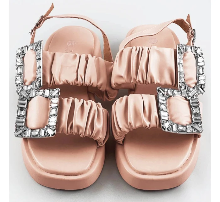 Béžové dámské sandály se zirkony model 17352412 - Mix Feel