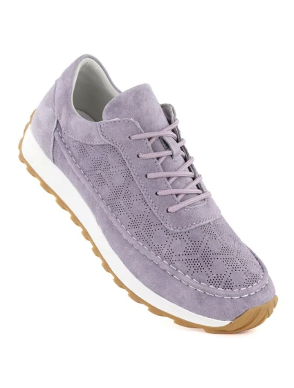 Dámske fialové semišové kožené poltopánky Sergio Leone SP001