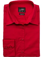 JN 641 Popelínová business halenka s dlouhým rukávem model 22487463 red - Daiber JN 641 Popelínová business halenka s dlouhým rukávem model 22487463 red - Daiber