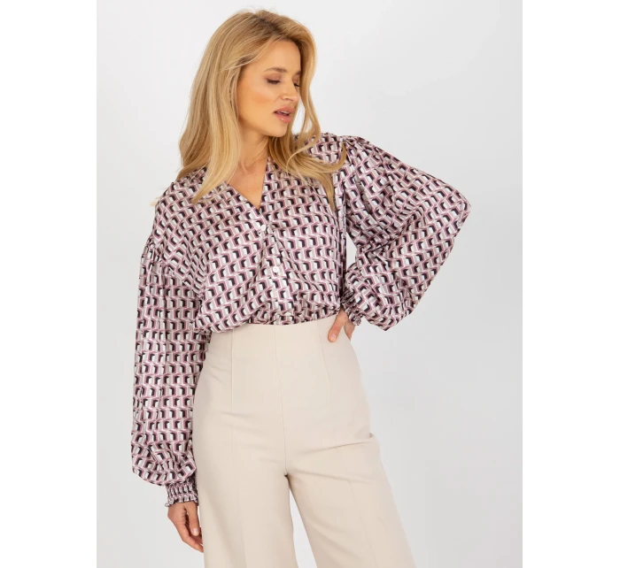 Dámska košeľa LK KS 509017 1.97 biela a ružová - FPrice Dámska košeľa LK KS 509017 1.97 biela a ružová - FPrice