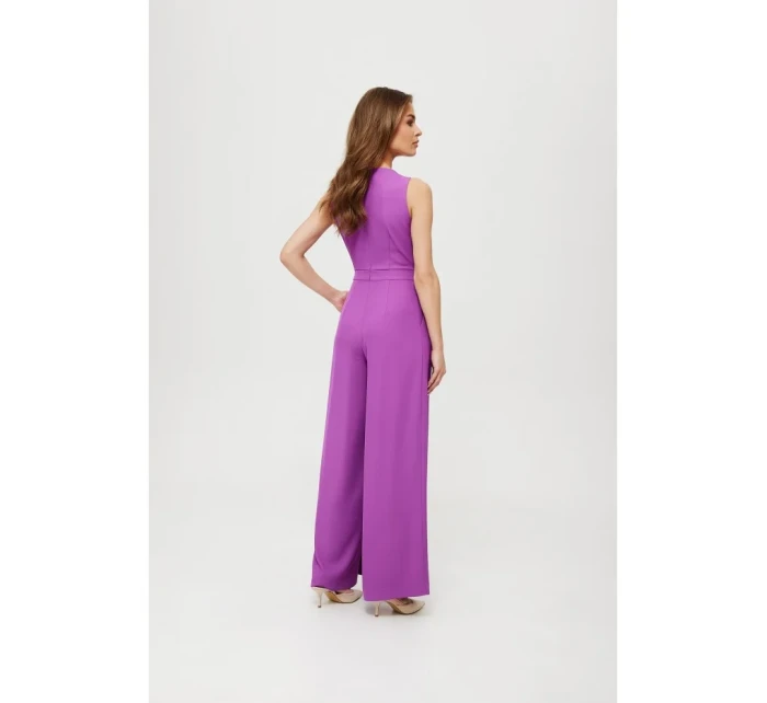 K184 Kombinéza so širokými nohavicami - levanduľová