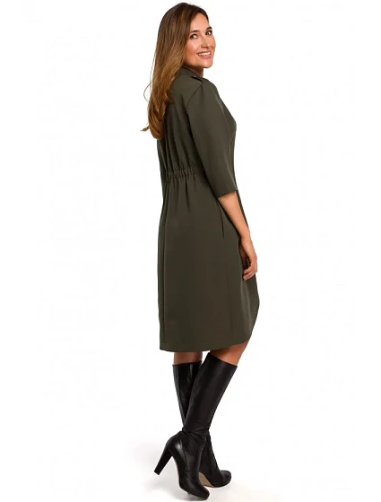 šaty khaki barva model 18002236 - STYLOVE šaty khaki barva model 18002236 - STYLOVE