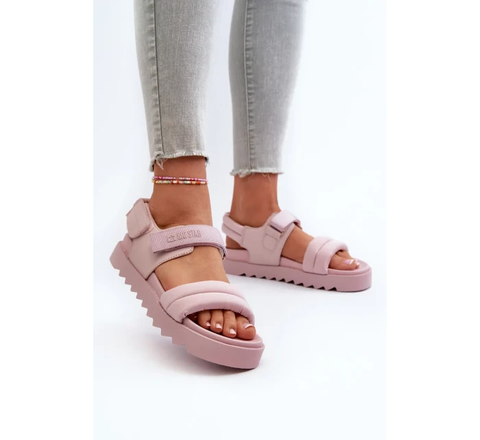 Dámske sandále na platforme Big Star pink