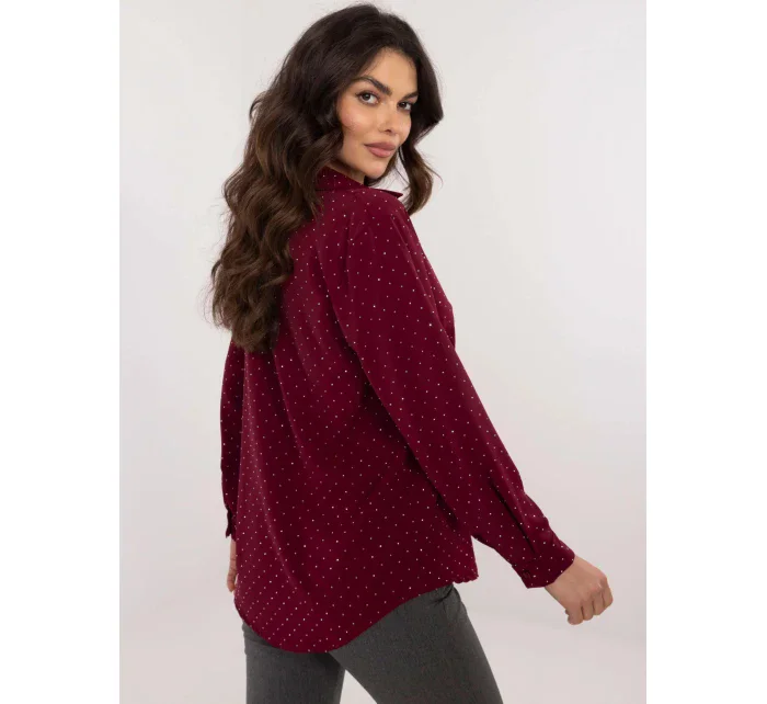 Dámska košeľa DHJ KS 19760.49P bordová - FPrise