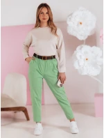 Dámske ležérne nohavice s opaskom SOFELIA svetlozelená FashionStreet UY2506 Dámske ležérne nohavice s opaskom SOFELIA svetlozelená FashionStreet UY2506