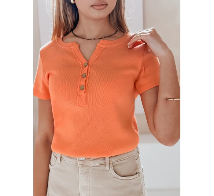 Dámská žebrovaná halenka LOOK oranžová Dstreet model 21988823 - FashionStreet