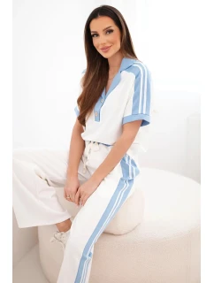 Dámska súprava s polokošeľou a širokými džínsovými nohavicami Butter and denim