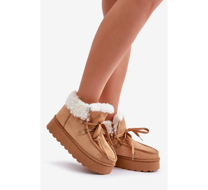 Śniegowce Damskie Na Platformie Z Futerkiem Typu Branek Camel Ciabellae Śniegowce Damskie Na Platformie Z Futerkiem Typu Branek Camel Ciabellae