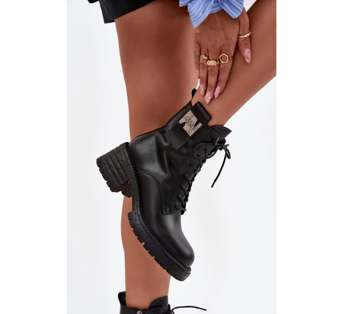 Kožené dámské workery na s ozdobným detailem bordó model 21713665 - Artiker Kožené dámské workery na s ozdobným detailem bordó model 21713665 - Artiker