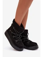 Dámské sněhule na platformě s šněrováním černé Roselya Dámské sněhule na platformě s šněrováním černé Roselya