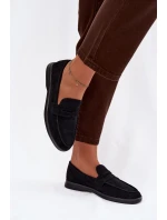 Dámské mokasiny z eko semiše černé model 21900403 - Boto