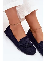 Dámske mokasíny s okrajmi z imitácie semišu Dark Blue Linden Dámske mokasíny s okrajmi z imitácie semišu Dark Blue Linden