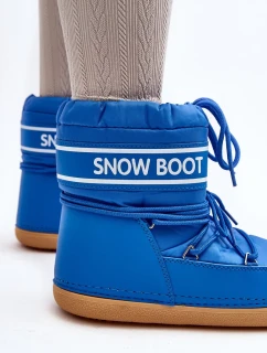 Dámské modré boty do sněhu se zavazováním Soia