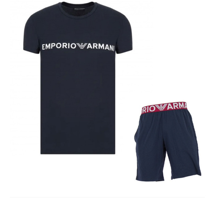 Pánske pyžamo krátke - 111573 2R516 00135 - tm.modré - Emporio Armani